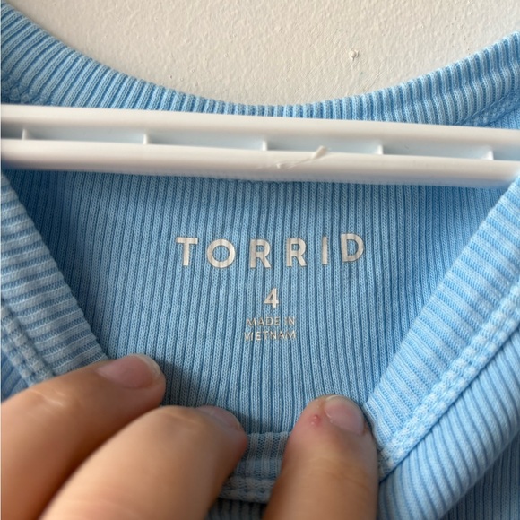 Torrid Light Blue Ribbed Top - Picture 3 of 6